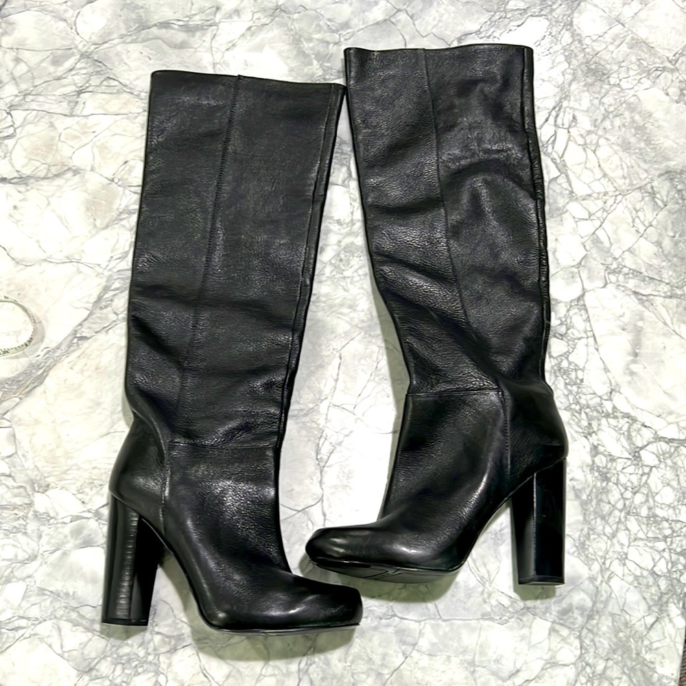 Women’s Black Leather Knee-high Nine West Boots